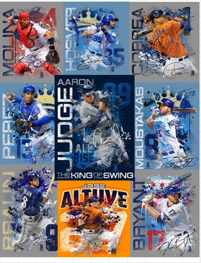 Baseball spatter designs