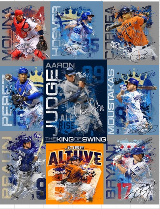 Baseball spatter designs